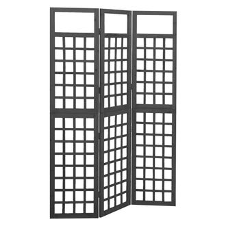 vidaXL Vidaxl - Biombo/enrejado De 3 Paneles Madera De Abeto Negro 121x180 Cm