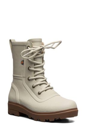 Bogs Holly Lace-Up Rain Boot in Oatmeal at Nordstrom, Size 10