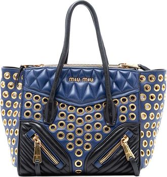 Miu Miu Pre-owned Miu Miu Small Nappa Grommet Biker Satchel Ladies T2RB0EDLFRWL62T5