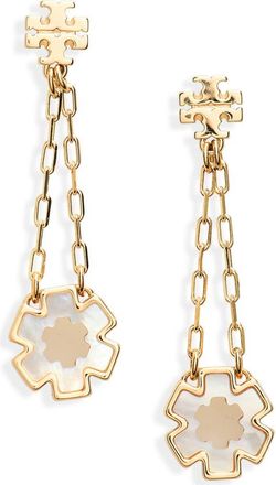 Tory Burch Forget Me Not Drop Earrings in Tory Gold /Mother Of Pearl at Nordstrom