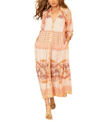 Hale Bob Zora Linen-Blend Maxi Dress