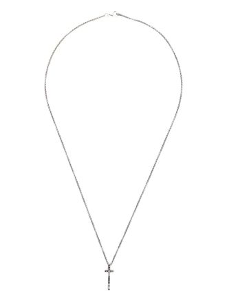 Rosa Maria Collana in argento sterling con pendente croce e diamanti