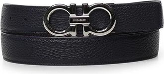 Ferragamo Gancini Leather Belt - male - Ferragamo - Belts - Black - 105 CM - Accessories