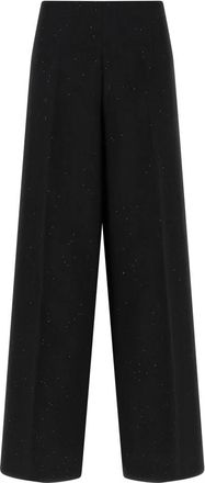 Herno Micro Sequin Broeken - Dames - Wijde Broeken - Zwart - 2XL - Linnen - Broeken