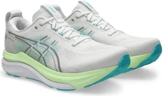 Asics GEL-KAYANO 33 Running Shoe in White/energy Aqua at Nordstrom, Size 10.5