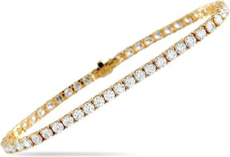 Luxury Bazaar 14K Yellow Gold 7.68ct Lab-Grown Diamond Tennis Bracelet LG12-123125