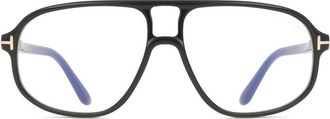 Tom Ford Blue Light Block Pilot Mens Eyeglasses FT6082-B 001 57