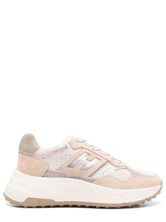 Hogan Chunky Leather Sneakers with Mesh Panels