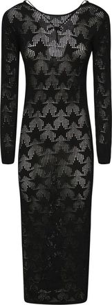 Akep Kleedjes, Dames, Zwart, L, Zwarte sterborduurwerk gebreide jurk