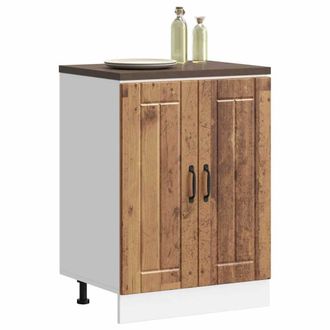 Berkfield Home Sink Base Cabinet Lucca Old Wood Engineered Wood in Brown