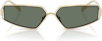 Tiffany & Co. 60mm Irregular Rectangular Sunglasses in Pale Gold Plated/dark Green at Nordstrom