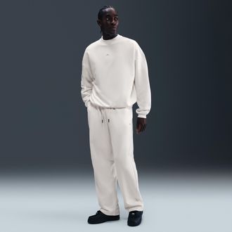 Nike Mens Standard Issue Therma-FIT Brushed Open-Hem Basketball Pants in White | IM6333-133