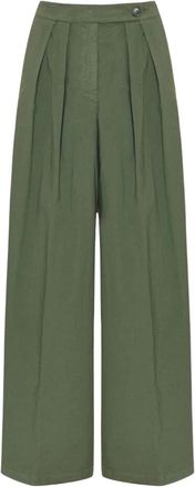 Dries Van Noten Pamplona GD 4322 Broek - Dames - Wijde Broeken - Groen - M - Broeken