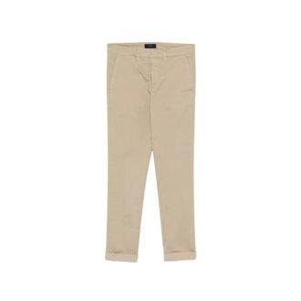 Fay Slim-fit Trousers, male, Beige, Size: W31 Slim Stretch Gabardine Pants