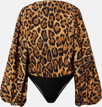 Alaia Oversized animal-print bodysuit