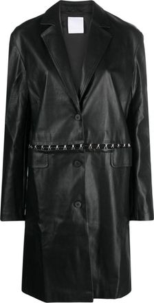 Paris Georgia faux-leather jacket - women - Polyester/Polyester/Polyurethane/Viscose - L - Black