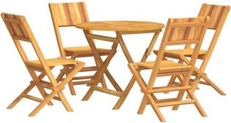 vidaXL Juego De Comedor Para Jard&iacute;n 5 Piezas Madera Maciza De Teca Vidaxl