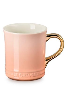 LE CREUSET Vancouver 14-Ounce Gold Handle Mug in Peche at Nordstrom