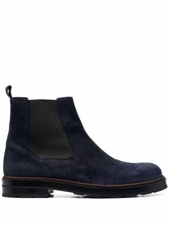Bally Mens Corad Bovine Suede Leather Chelsea Boots In Midnight