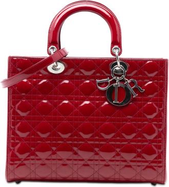 Dior Pre-owned Dior Large Patent Cannage Lady Dior Ladies 15-BO-1110 B