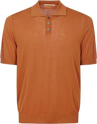 Hindustrie Katoenen Polo Shirt met Korte Mouwen - Heren - Polos - Oranje - L - Katoen - Tops