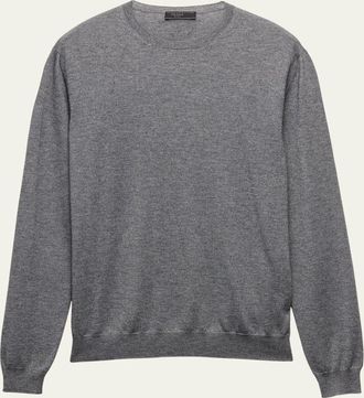 Prada Mens Silk-Cashmere Crew Sweater