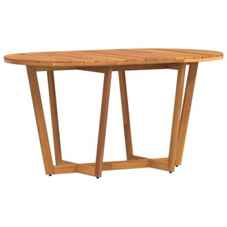 Berkfield Home Garden Dining Table Oval 150x90x75 cm Solid Wood Acacia in Brown | Size: 150 x 90 x 75 cm