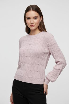 Only Strickpullover ONLY ONLKATIA LS STRUCTURE O-NECK PULL CC KNT, Damen, Gr. XL, burnished lila detail:melange, Strick, Obermaterial: 50% Viskose, 27% Nyl