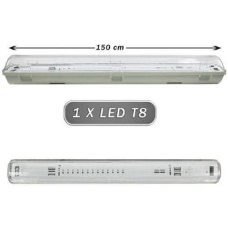 Trade Shop Trade Shop - Plafon Estanco 1 Tubo Led Neon T8 G13 150cm Pared Techo Ip65 T8-150ss