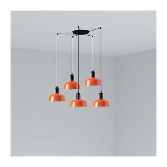 Faro Barcelona Tatawin S Metal 5l Colgante Naranja Rojizo