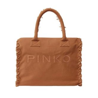 Pinko Tote Bags, female, Beige, Size: ONE SIZE Medium Beach Shopping Tote