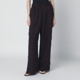Frankie Shop Pantalone con frange marrone scuro