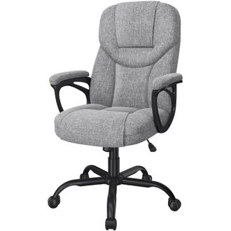 Yaheetech Yaheetech Silla De Oficina De Tela Giratoria Con Respaldo Ergon&oacute;mico Altura Ajustable Silla De Escritorio Reclinable Gris