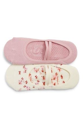 Stems 2-Pack Blossom Grip Socks in Ivory Pink at Nordstrom