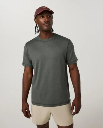 Vuori Clothing Short Sleeve Ponto Performance T-Shirt | Army Heather | Medium