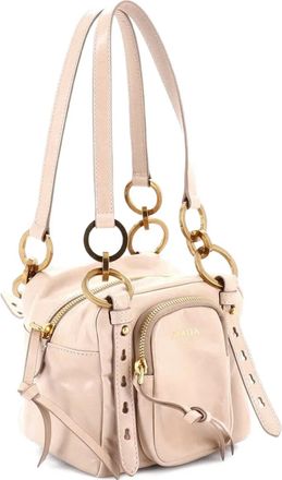 Prada Dangle Top Handle Bag Leather Mini satchel - Toni neutri