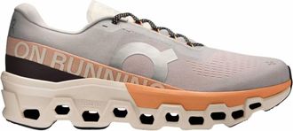 On Mens Cloudmonster 2 Running Shoes In Glacier/tangereine