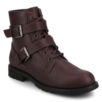 Journee Collection Womens Juliah Buckle Detail Lace-up Ankle Boots