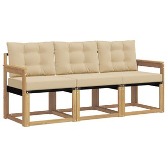 vidaXL Conjunto De Sof&aacute;s De Exterior Con Coj&iacute;n 3 Pcs Y Beige Vidaxl