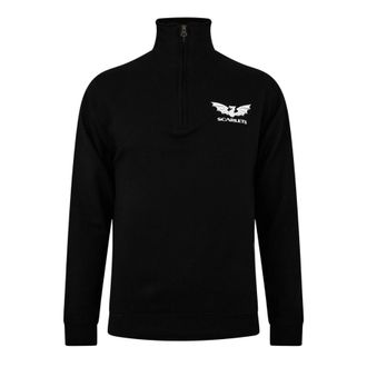 Castore Unisex Volwassen Fleece Rugby Sweatshirt met Kwart Ritssluiting (Zwart)