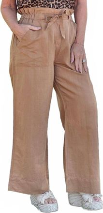 Hatley Tie Front Wide Leg Pants In Tigers Eye