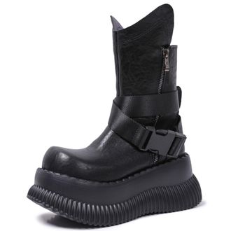 Generic Womens Chunky Platform Chelsea Boots Punk Ankle Boots 7cm Thick Sole Combat Boots Trendy Gothic Street Fashion(4.5)