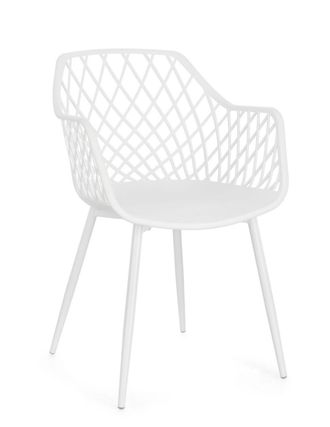 BIZZOTTO Juego 2 sillas acero blanco