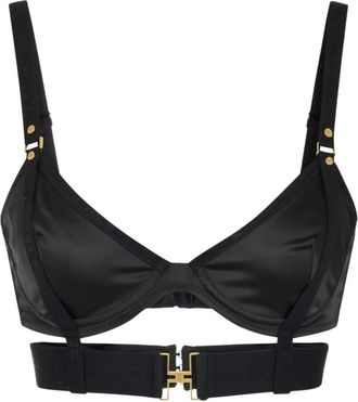 Elisabetta Franchi Bras - Dames - Tops zonder mouwen - Zwart - S - Satijn - Tops