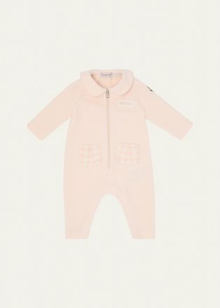 Moncler Girls Peter Pan Collar Romper, Size 6M-18M