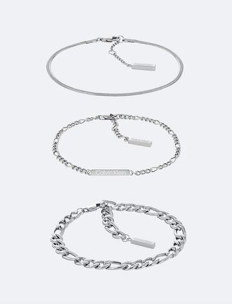 Calvin Klein Womens Chain Bracelet Set - Metallic - OS