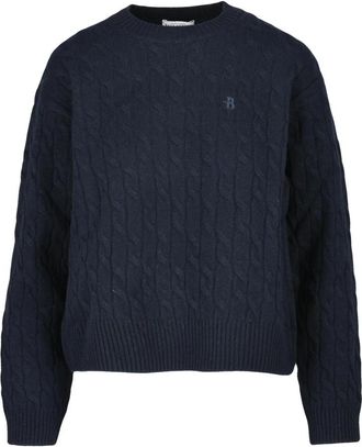 Ballantyne Wol Ronde Hals Pullover Sweater - Dames - Ronde hals truien - Zwart - L - Wol - Truien & Vesten