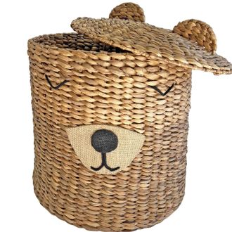 NATYAL Cesta infantil oso con tapa d.35cm