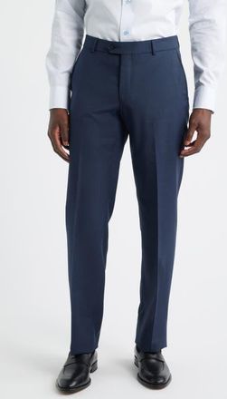 Berle Flat Front Navy Super 120s Wool Dress Pants at Nordstrom, Size 34
