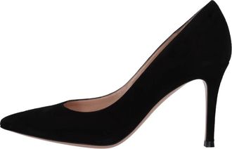 Gianvito Rossi Suede Pumps - Dames - Pumps - Zwart - 37 EU - Su&egrave;de - Schoenen